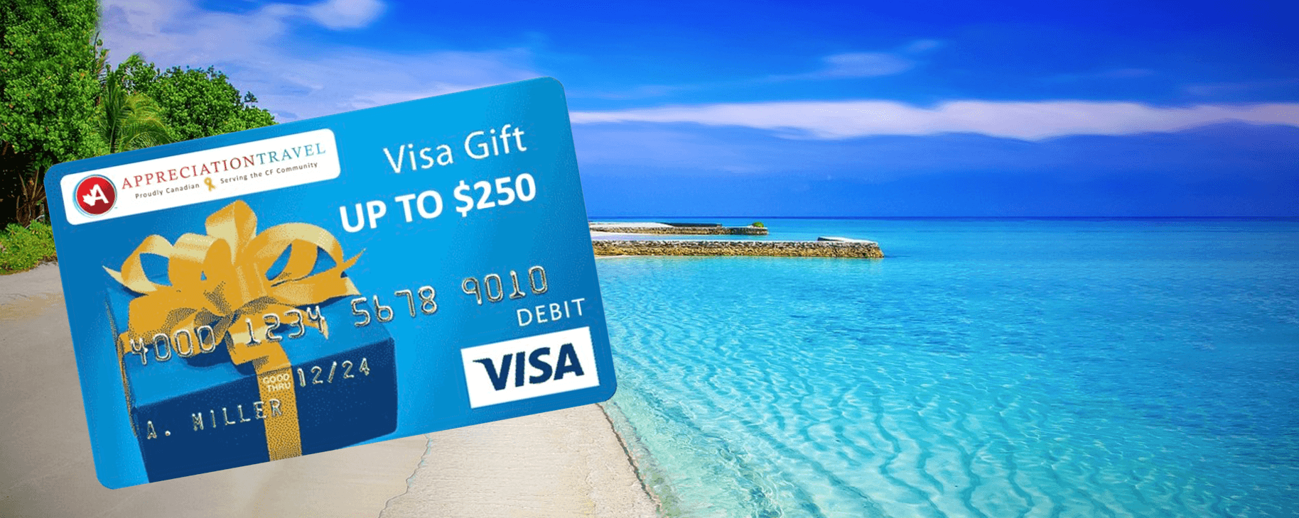 RECEIVE UP TO $250 IN VISA GIFT CARDS WHEN YOU BOOK - background banner